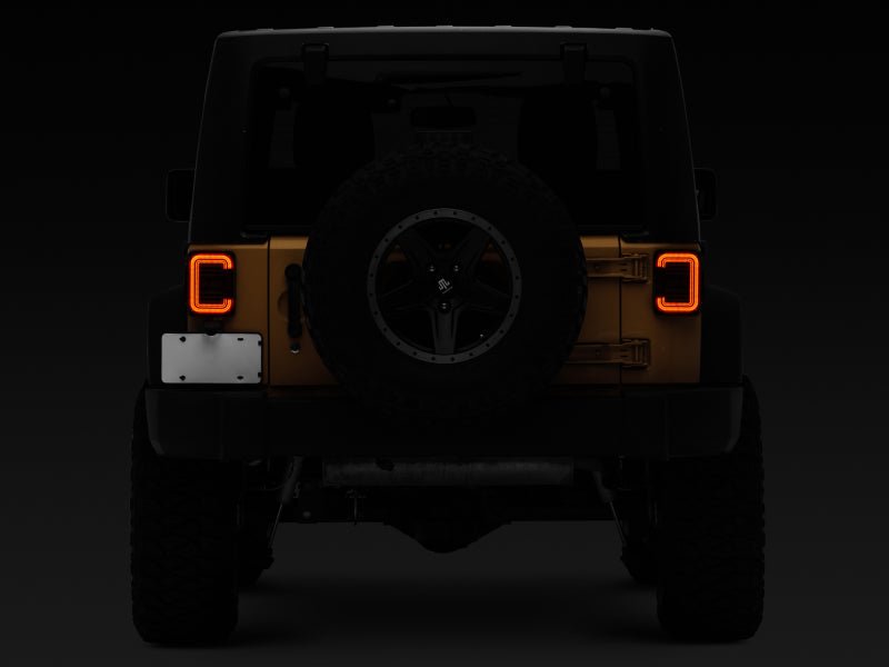 Raxiom 07 - 18 Jeep Wrangler JK Axial Series LED Halo Tail Lights - Black Housing (Dark Smoked Lens) - My Store