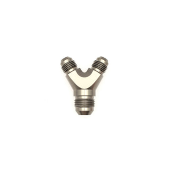 compare product DeatschWerks 6AN Male Flare + 6AN Male Flare to 8AN Male Flare Y Block Fitting