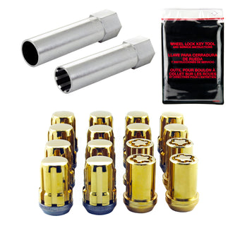 compare product McGard SplineDrive Tuner 4 Lug Install Kit w/Locks & Tool (Cone) M12X1.25 / 13/16 Hex - Gold