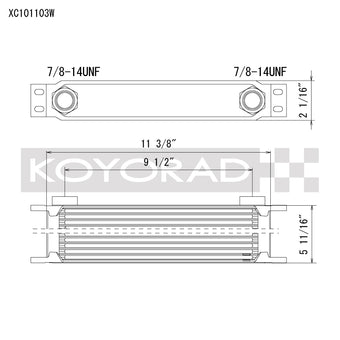 compare product Koyo 10 Row Oil Cooler 11.25in x 3in x 2in (AN-10 ORB provisions)