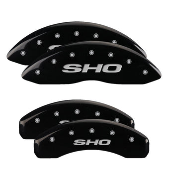 compare product MGP 4 Caliper Covers Engraved Front & Rear SHO Black finish silver ch