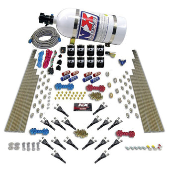 compare product Nitrous Express Shark Dual Stage/Gas 16 Nozzles 8 Solenoids Nitrous Kit (200-1200HP) w/10lb Bottle