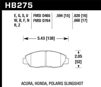 compare product Hawk Acura/ Honda Performance Ceramic Street Front Brake Pads