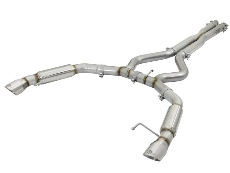 aFe MACHForce XP 3in Aggressive Toned Cat - Back Exhausts w/ Polished Tips 15 - 17 Ford Mustang V6/V8 - My Store