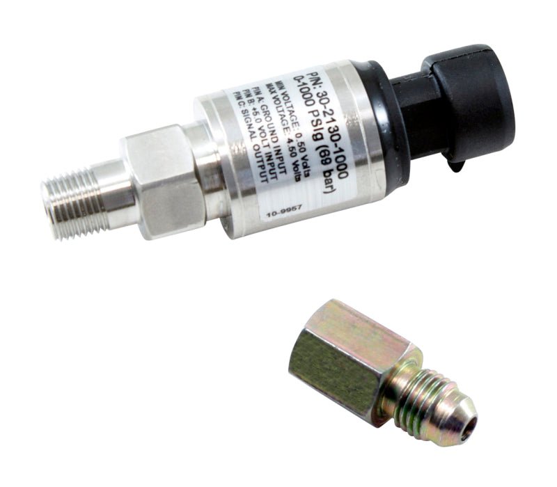 AEM 1000 PSIg Stainless Sensor Kit - 1/8in NPT Male Thread to - 4 Adapter - My Store