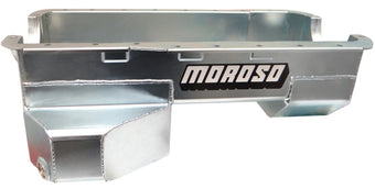compare product Moroso Ford 289-302 (w/Rear Sump) Road Race Baffled Wet Sump 7qt 7.5in Steel Oil Pan