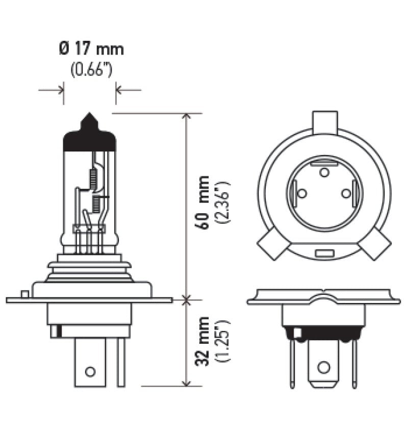 Hella Halogen H4 12V 60/55W Bulb - My Store
