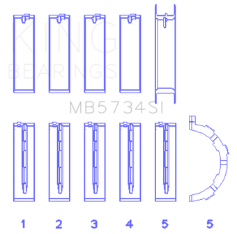compare product King Engine Bearings Ford 302 Cid Coyote (Size +0.5mm) Main Bearing Set