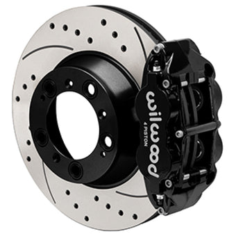 compare product Wilwood 99-12 Porsche 911 (996/997) Superlite 4R Rear Brake Kit Drilled 14.00in Rotor w/Lines - Blk