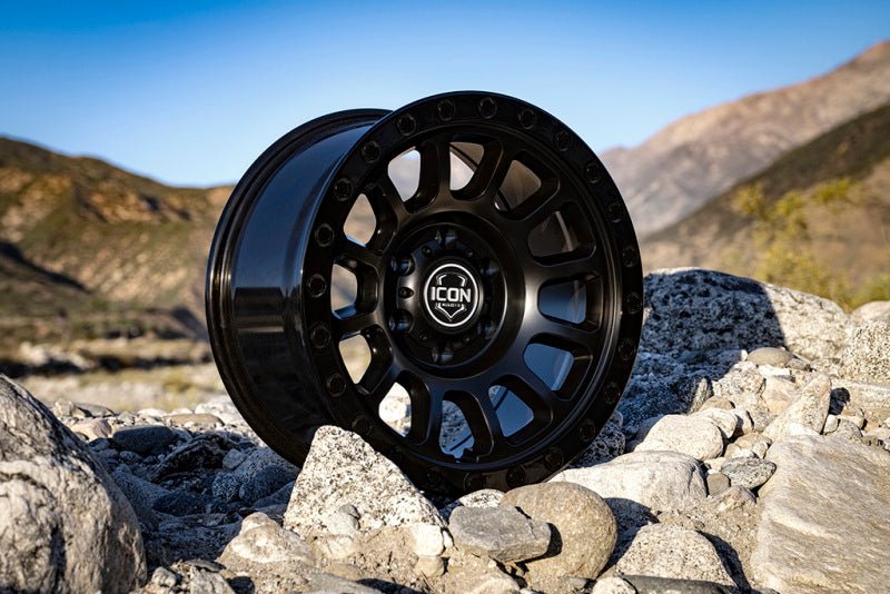 ICON Hulse 17 X 8.5 / 6 X 5.5 / 25mm Offset / 5.75in BS Double Black - My Store