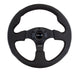 NRG Reinforced Steering Wheel (320mm) Black Leather w/Black Stitching - My Store