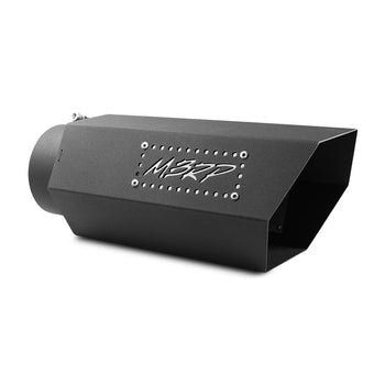 compare product MBRP Universal Hex Tip 5in Inlet 16in Length w/ Logo - Black Coated