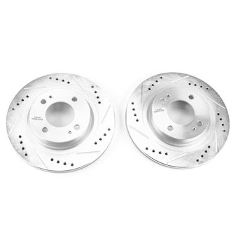 compare product Power Stop 17-18 Mitsubishi Mirage Front Evolution Drilled & Slotted Rotors - Pair