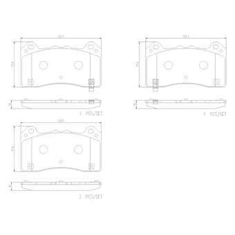 compare product Brembo OE 16-18 Ford Focus PRIME Ceramic Brake Pad - Front