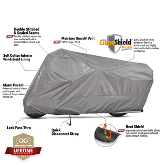 compare product Dowco WeatherAll Plus Motorcycle Cover Gray - Large