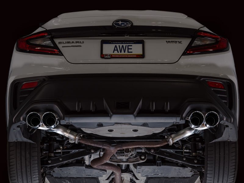 AWE Tuning 22 - 25 Subaru VB WRX Track Edition Axle - Back Exhaust - Chrome Silver Tips - My Store