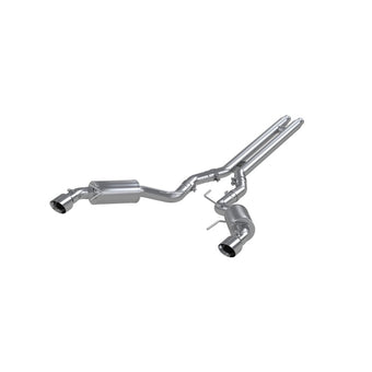 compare product MBRP 15 Ford Mustang GT 5.0 3in Cat Back Dual Split Rear Street Version 4.5in Tips - Aluminized