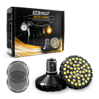 compare product XK Glow Motorcycle Front LED Turn Signal Kit - Bulet Style Smoked Lenses