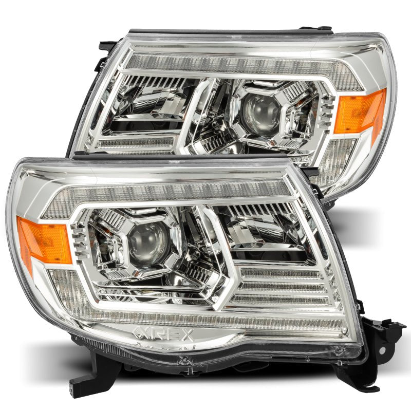 AlphaRex 05 - 11 Toyota Tacoma LUXX LED Projector Headlights Plank Style Chrome w/Activation Light/DRL - My Store