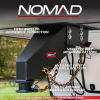 Gen - Y Nomad Static 5th Wheel to Gooseneck - 6.5K TW 30K Tow - Texture Black (1116/1621/1716 Frames) - My Store