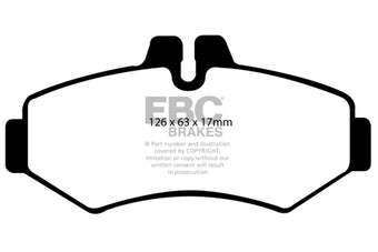 compare product EBC 02-08 Mercedes-Benz G500 5.0 Yellowstuff Rear Brake Pads