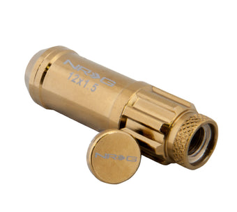 compare product NRG 700 Series M12 X 1.5 Steel Lug Nut w/Dust Cap Cover Set 21 Pc w/Locks & Socket - Chrome Gold