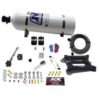 compare product Nitrous Express 4150 4-BBL/Alcohol Nitrous Kit (100-500HP) w/15lb Bottle