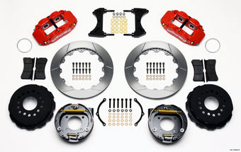 compare product Wilwood Narrow Superlite 4R Rear P-Brk Kit 12.88in Red Chevy 12 Bolt w/ C-Clips Staggered mt