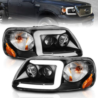 compare product ANZO 1997-2003 Ford F-150 Projector Headlights w/ Light Bar Black Housing