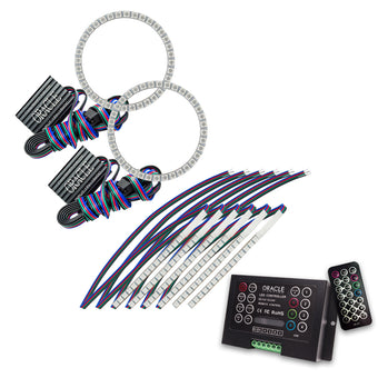 compare product Oracle 15-17 Ford Mustang V6/GT/Shelby DRL w/ Halo Kit - ColorSHIFT w/ 2.0 Controller