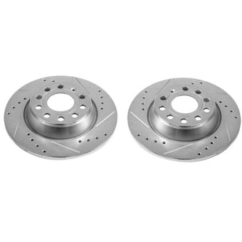 compare product Power Stop 2015 Audi Q3 Rear Evolution Drilled & Slotted Rotors - Pair