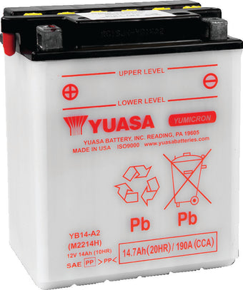 compare product Yuasa YB14-A2 Yumicron CX 12-Volt Battery