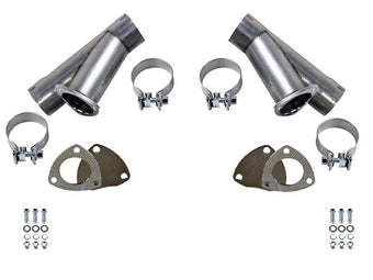 compare product Granatelli 3.0in Stainless Steel Manual Dual Exhaust Cutout Kit w/Slip Fit & Band Clamp