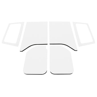 compare product DEI 11-18 Jeep Wrangler JK 2-Door Boom Mat Complete Headliner Kit - 6 Piece - White