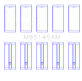 compare product King Engine Bearings Toyota 2.4D L 2L (Size +0.25mm) Main Bearing Set