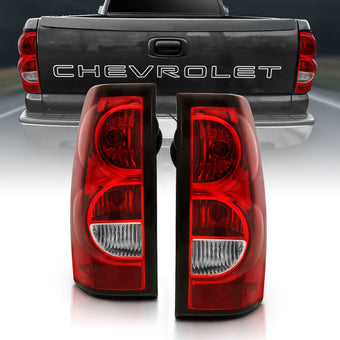 compare product ANZO 2004-2007 Chevy Silverado Taillight Red/Clear Lens w/Black Trim (OE Replacement)