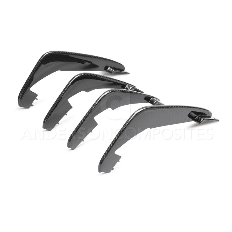 Anderson Composites 20 - 21 Chevrolet Corvette C8 Stingray Carbon Fiber Rear Diffuser Fins (Set of 4) - My Store