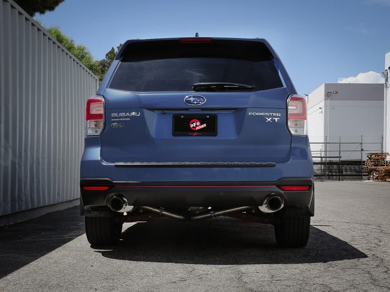 aFe Subaru Forester XT 14 - 18 H4 - 2.5L (t) Takeda 2 - 1/2in to 2 - 1/4in 304 SS Cat - Back - Black Tip - My Store