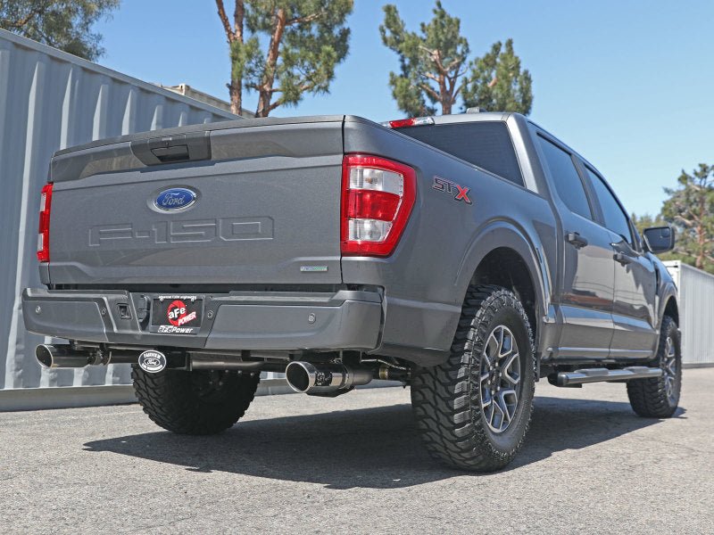 aFe Vulcan 3in 304 SS Cat - Back Exhaust 2021 Ford F - 150 V6 2.7L/3.5L (tt)/V8 5.0L w/ Polished Tips - My Store
