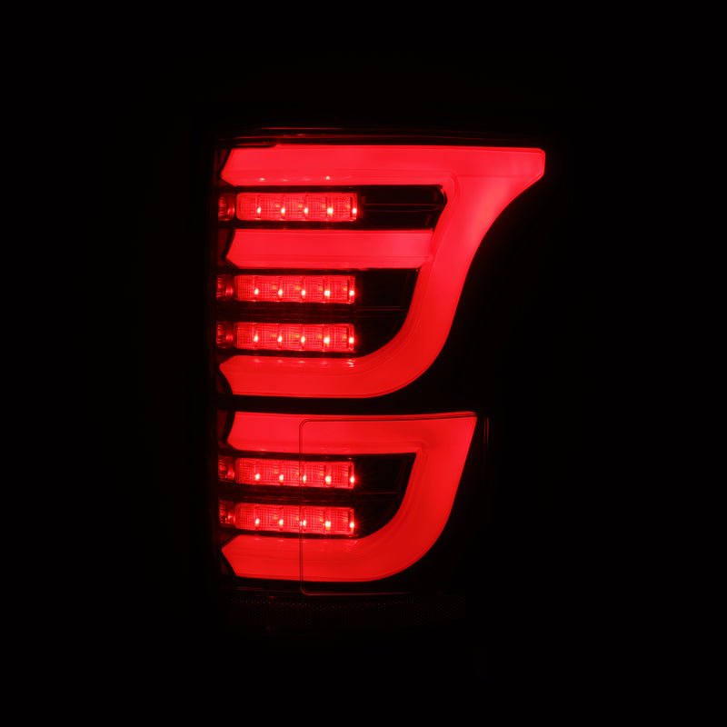 AlphaRex 15 - 20 Ford F - 150 Luxx LED Tail Lights (Pair) Black/Red (Not For Blind Spot Sensor Models) - My Store