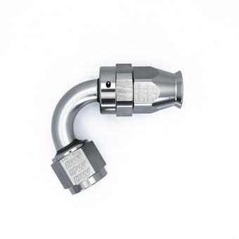 compare product DeatschWerks 8AN Female Flare Swivel 120-degree Hose End - PTFE