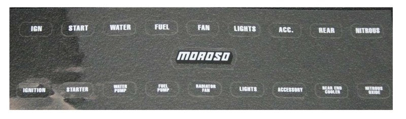 Moroso Electrical Switch Panel Label (Use w/Part No 74130/74131/74132/74133/74134/74135/74136/74180) - My Store