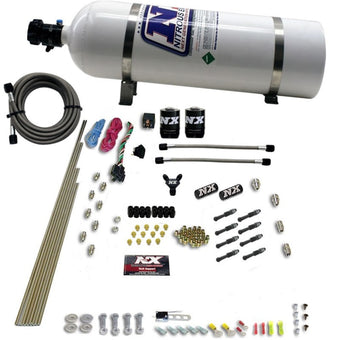 compare product Nitrous Express 8 Cyl Dry Direct Port 2 Solenoids Nitrous Kit (200-600HP) w/15lb Bottle