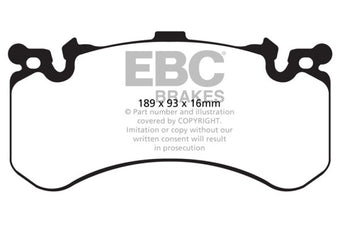 compare product EBC 11+ Audi A8 Quattro 6.3 (Cast Iron Rotors) Redstuff Front Brake Pads
