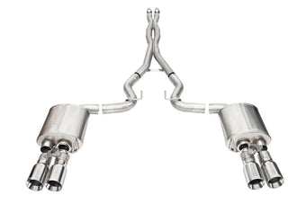 compare product Corsa 24+ Ford Mustang V8 5.0L 3in Cat-Back Exhaust System w/ Twin 4in Polished Straight Tips