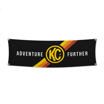 compare product KC HiLiTES 17in. x 60in. Banner - Black w/Yellow