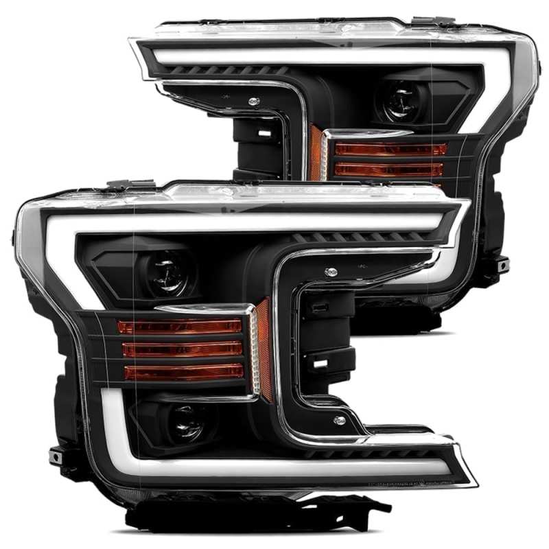AlphaRex 18 - 20 Ford F - 150 LUXX Style Projector Headlights Alpha Black w/Activation Light/DRL - My Store