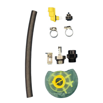 compare product DeatschWerks DW650iL Series 650LPH In-Line External Fuel Pump Universal Install Kit