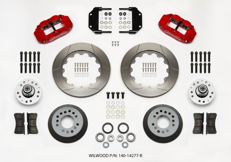 Wilwood Narrow Superlite 6R Front Hub Kit 14.00in Red Magnum Force Drop Spindle - My Store