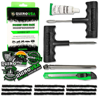 compare product Rhino USA 14-Piece Compact Tire Repair Plug Kit